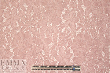 reembroidered cotton blend floral lace - antique pink 1.625 yds