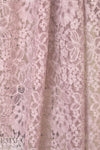reembroidered cotton blend floral lace - antique pink 1.375 yd