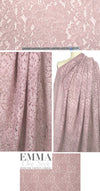 reembroidered cotton blend floral lace - antique pink 2 yds