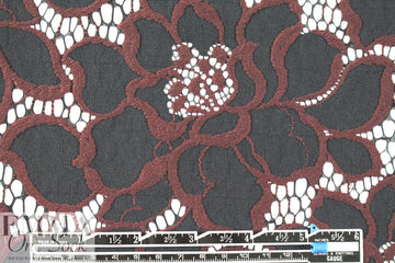 Trin@ Turk embroidered floral lace - russet/black