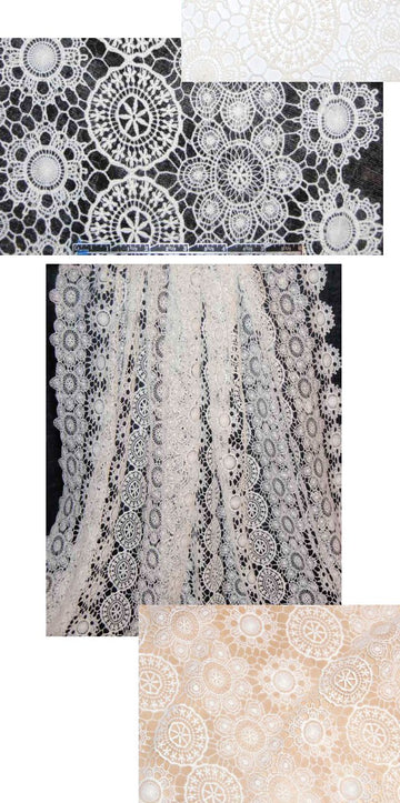 double scallopped crochet-look lace - ivory