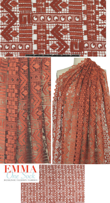 NY designer terracotta graphic design lace