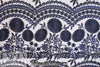 NY designer scalloped edge 3-D netted lace - sapphire