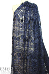 NY designer scalloped edge 3-D netted lace - sapphire