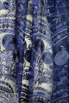NY designer scalloped edge 3-D netted lace - sapphire