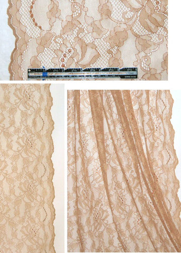 Akik0 double scallop wide lace - nude/copper