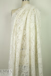 Akik0 floral paisley cotton guipure lace - creamy white .75 yds