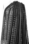 CA designer black fringed guipure lace woven 1.875 yd