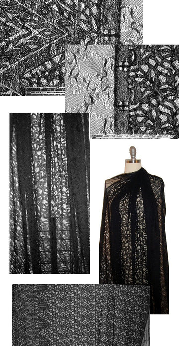 Burning T0rch double border black filet lace