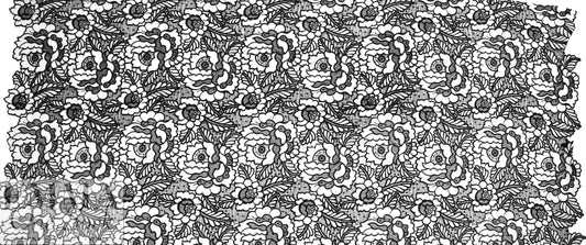NY designer double scallop guipure lace - black/white