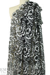 NY designer double scallop guipure lace - black/white .875 yds