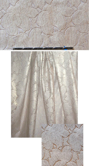 NY designer leaf cotton/metallic lace - white/gold