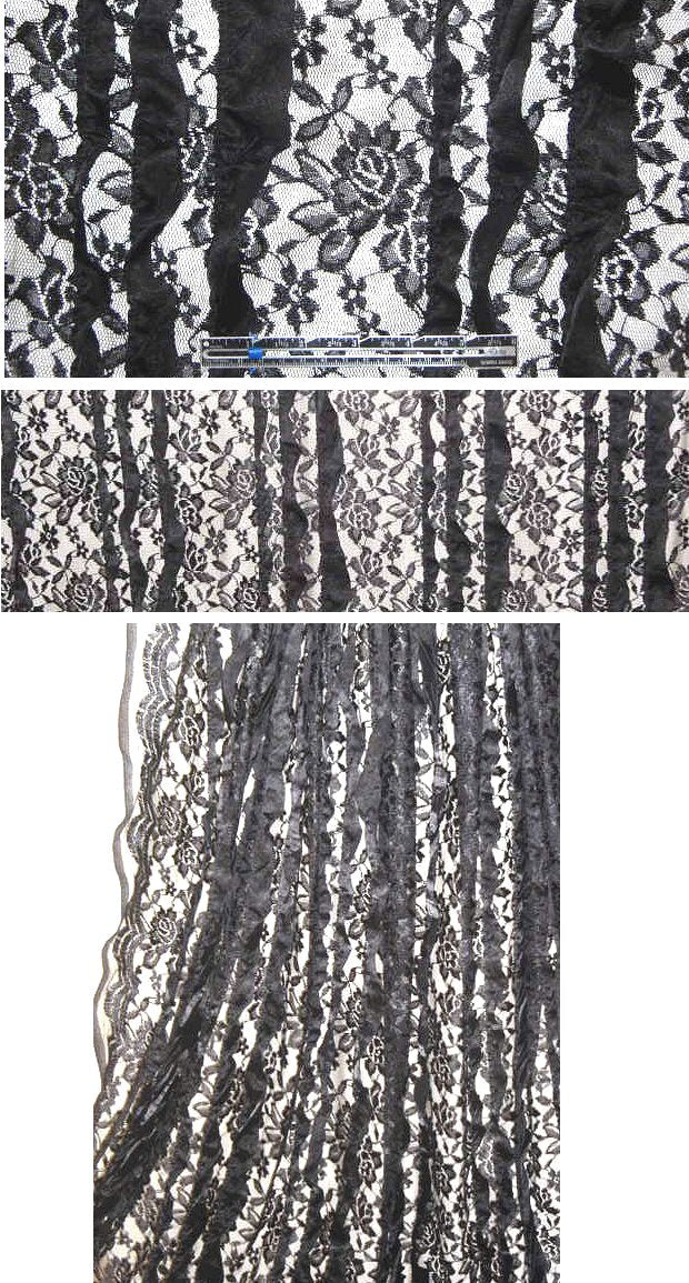 C0rey Lynn black ruffle ribbon fancy lace 1 yard