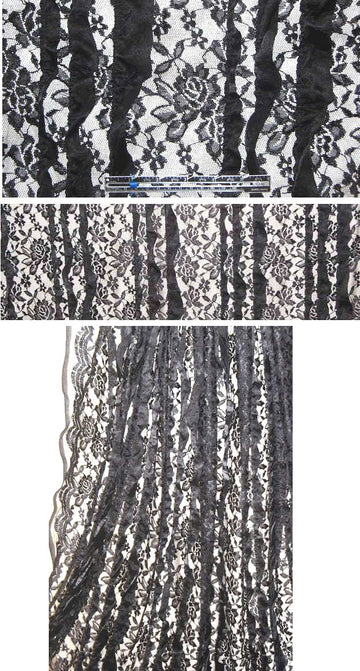 C0rey Lynn black ruffle ribbon fancy lace 1 yard