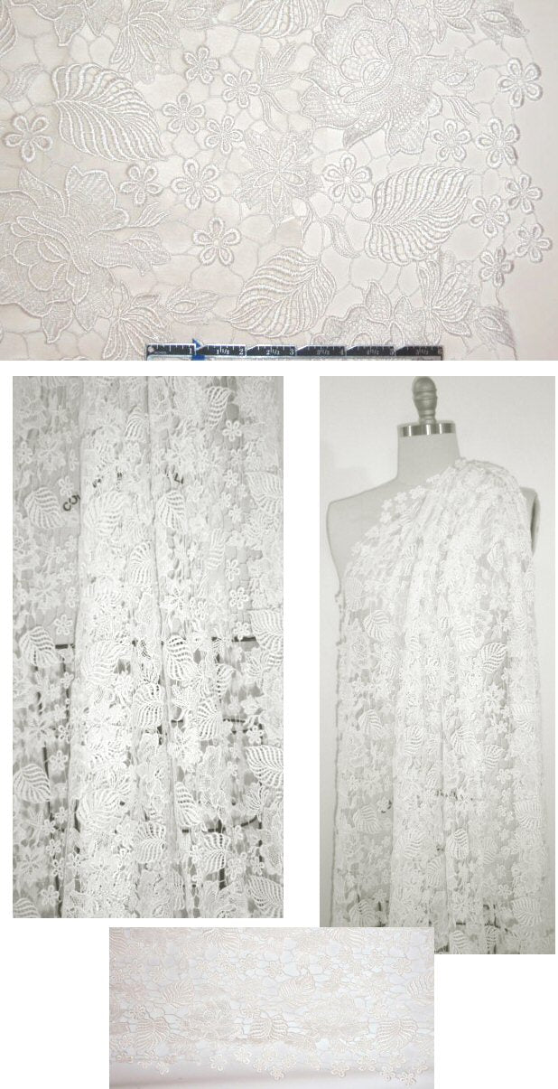 Claire Pettib0ne double scallop creamy white bridal lace .75 yds