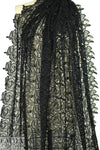 famous designer double scallop guipure lace - black