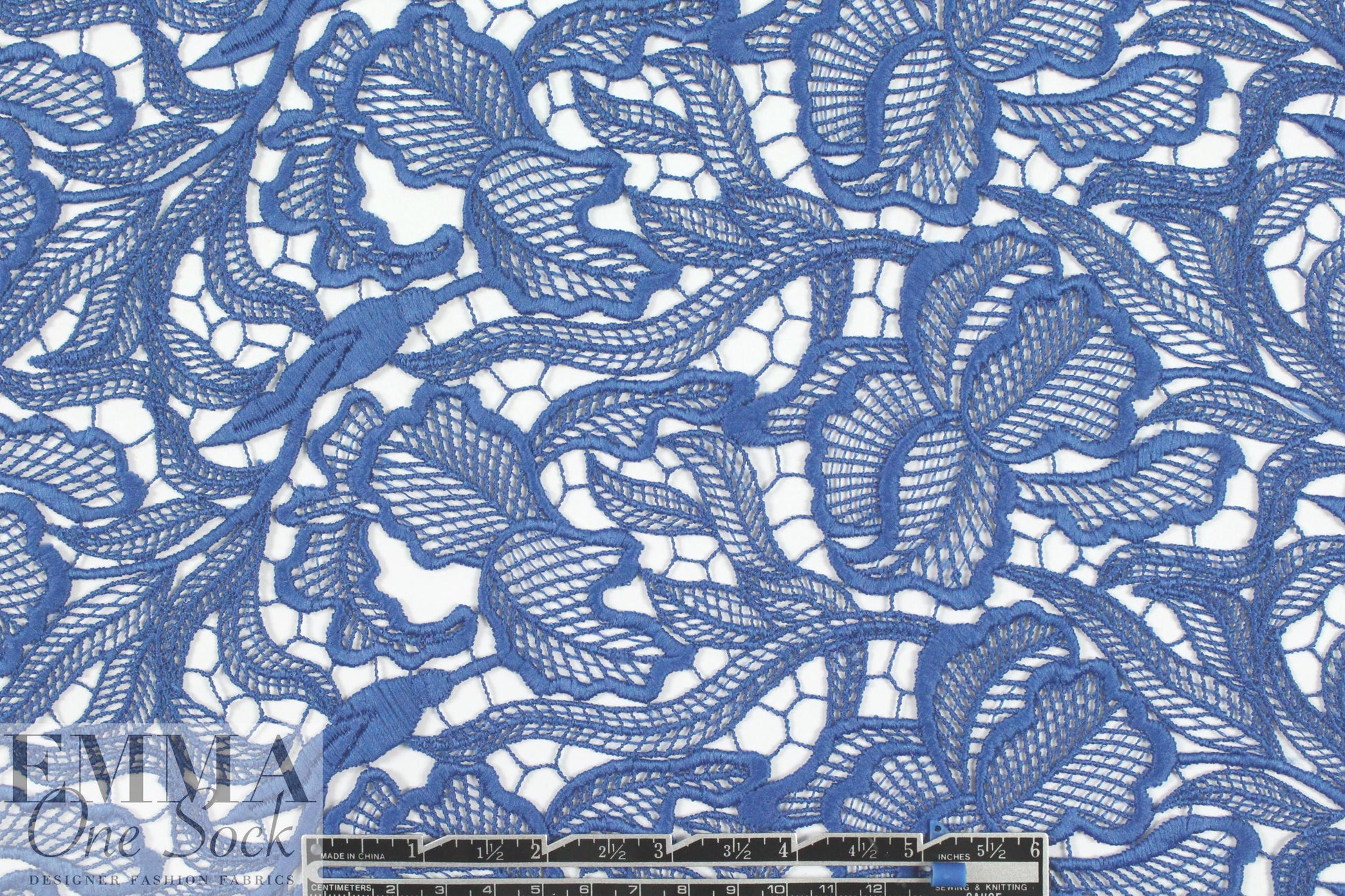 famous designer double scallop guipure lace - delft