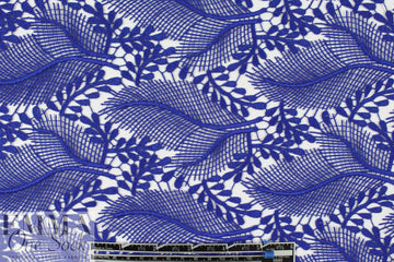 famous designer double scallop lace - electric blue