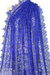 famous designer double scallop lace - electric blue