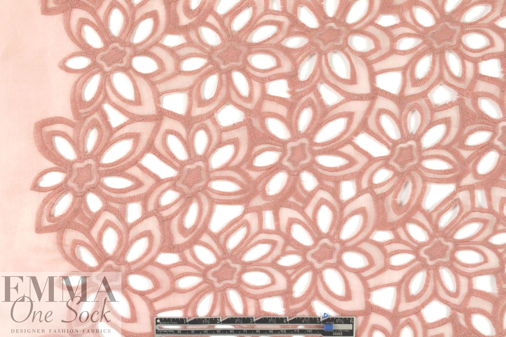 famous designer embroidered eyelet silk organza