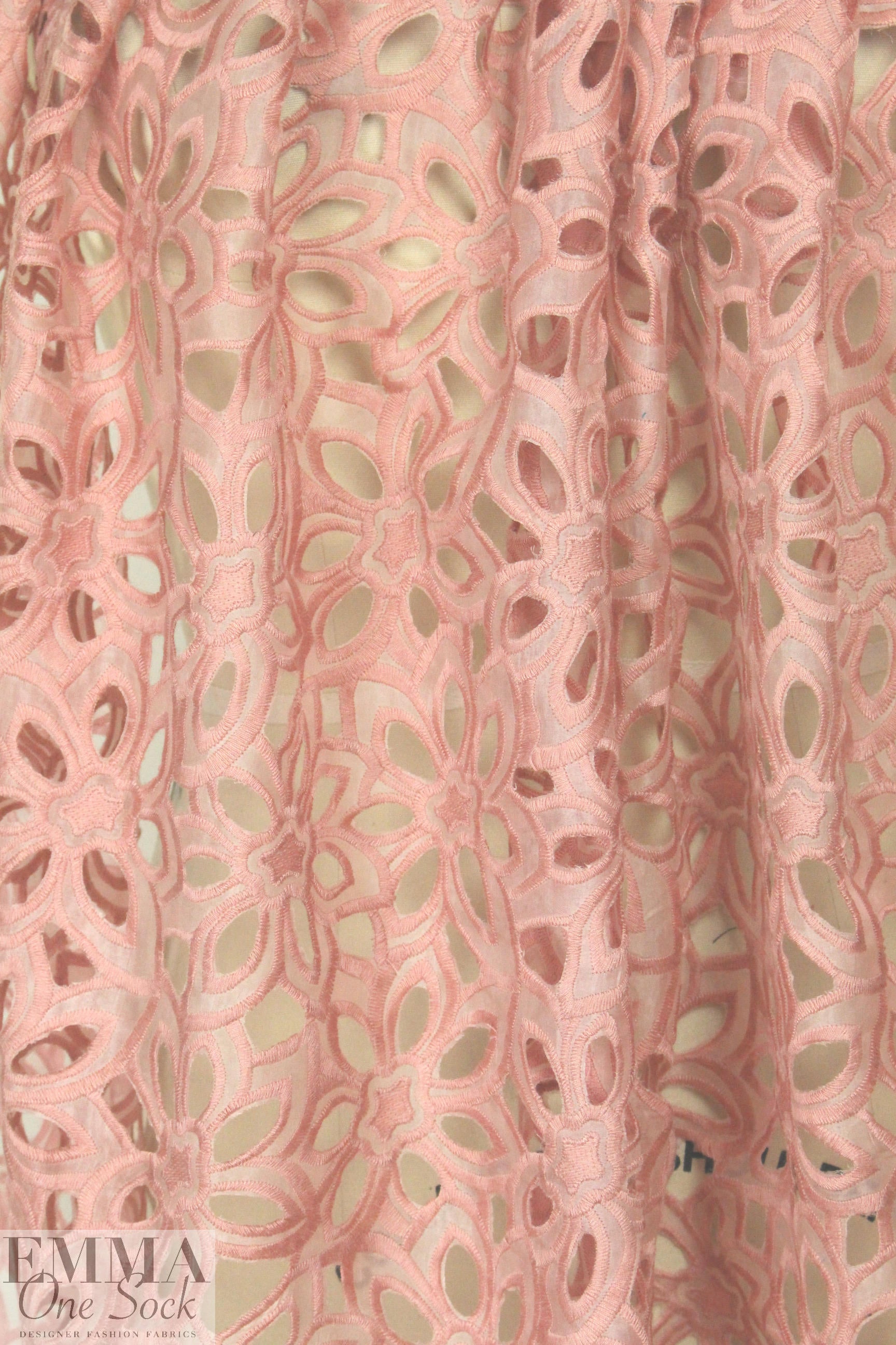 famous designer embroidered eyelet silk organza