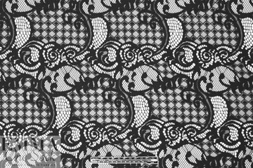 CA designer black lyrical graphic mesh lace