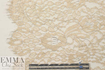 CA designer double scallop chantilly lace - beige