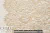 CA designer double scallop chantilly lace - beige 1.5 yds