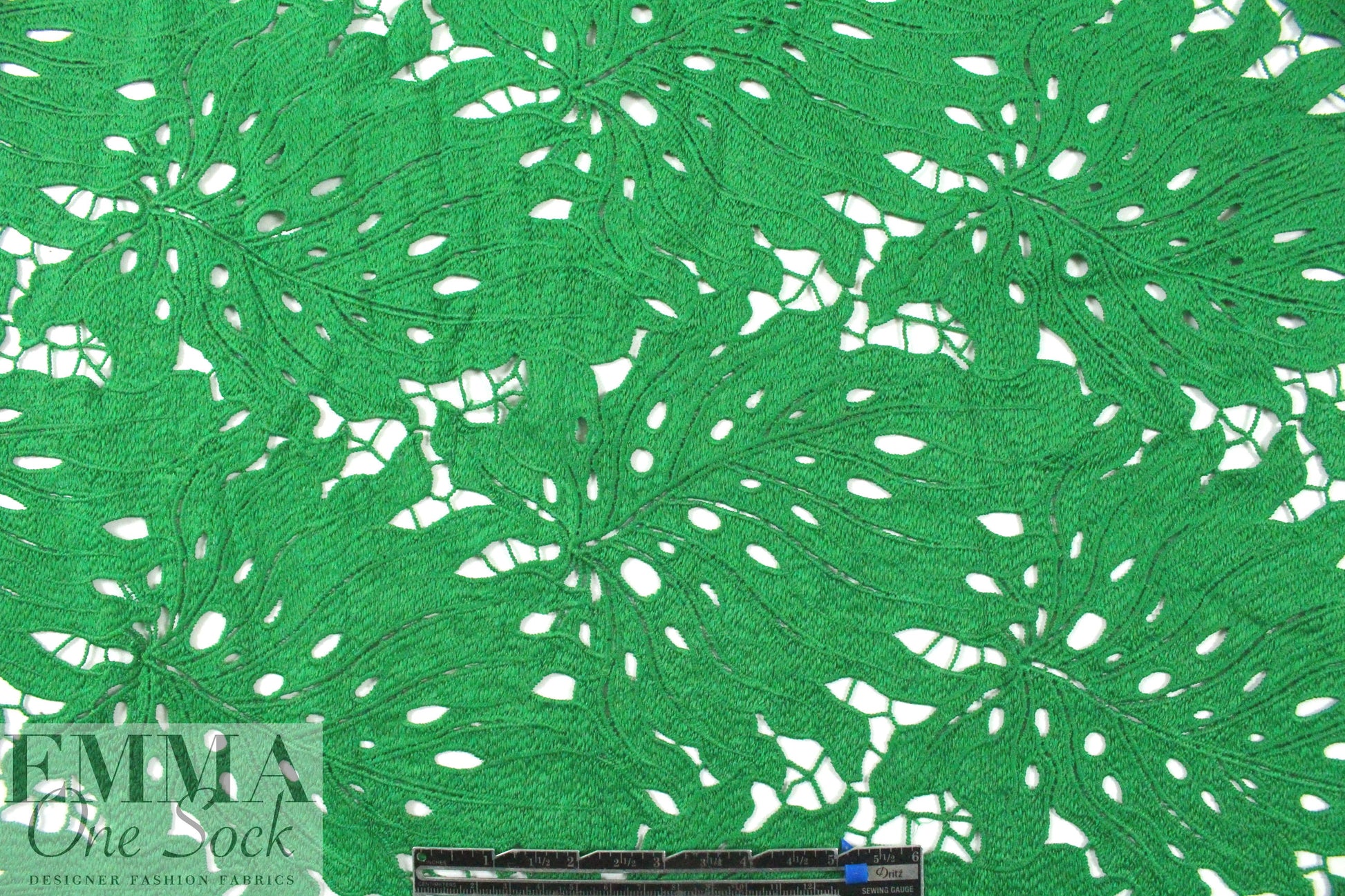 Monique Lhui11er leaf design guipure lace - kelly