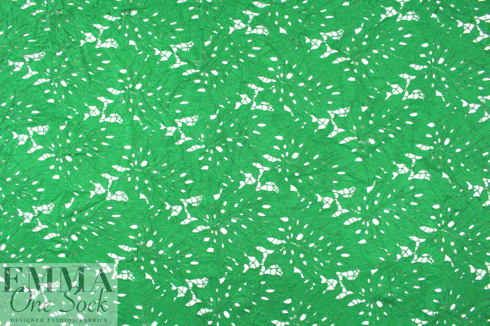 Monique Lhui11er leaf design guipure lace - kelly