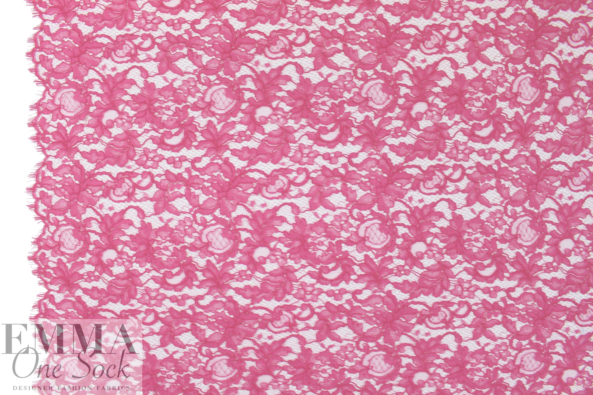 Solstiss French double scallop lace - hot pink 1.875 yd