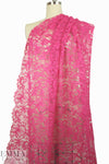 Solstiss French double scallop lace - hot pink