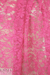 Solstiss French double scallop lace - hot pink 1.125 yd