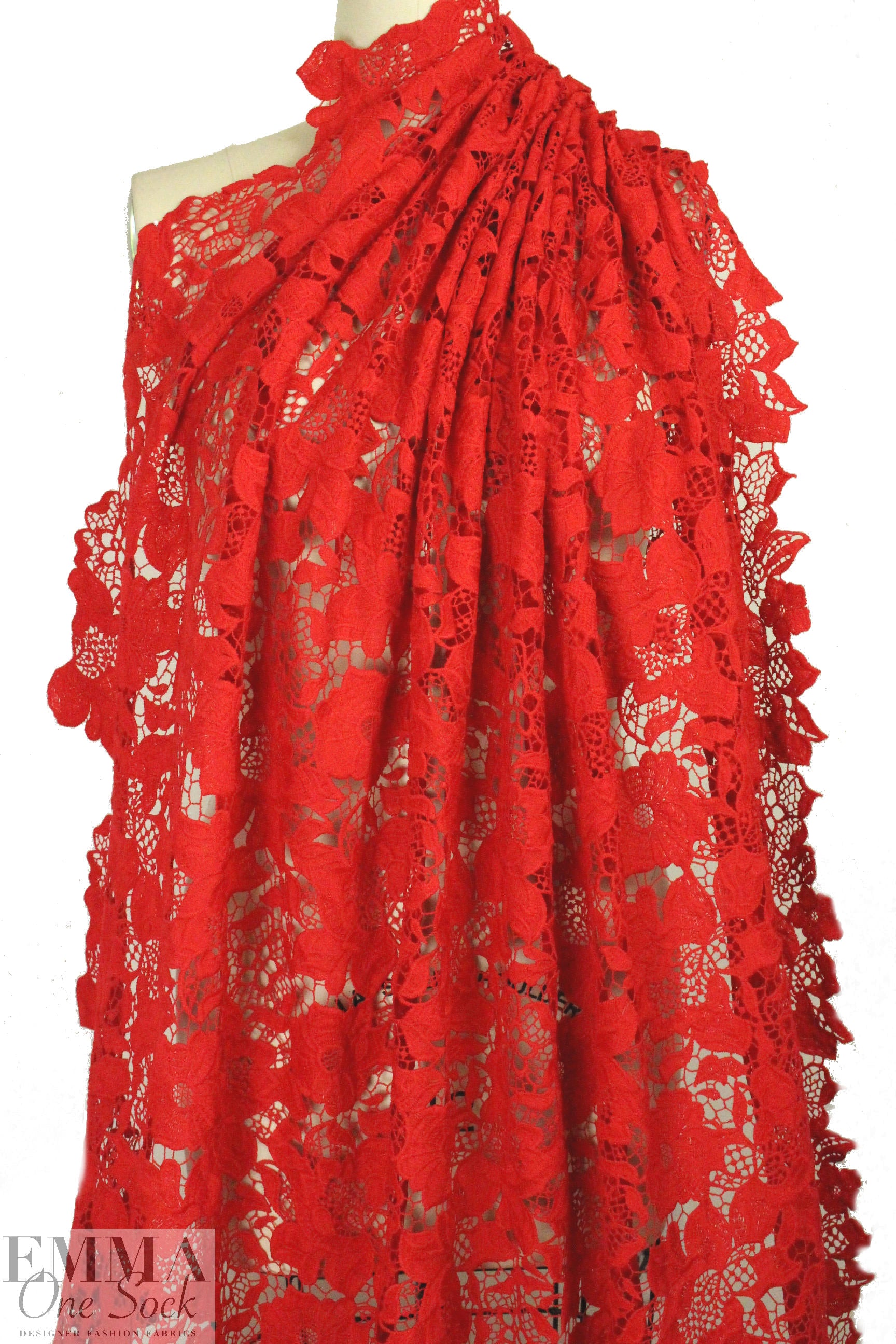 Monique Lhui11er floral guipure lace - red