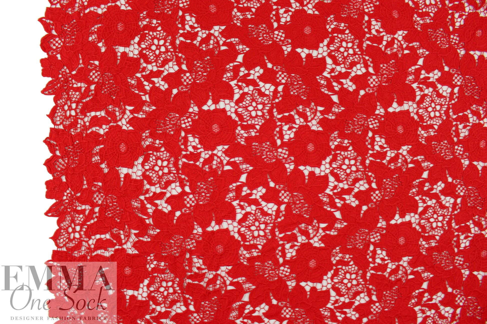 Monique Lhui11er floral guipure lace - red 1.66 yd