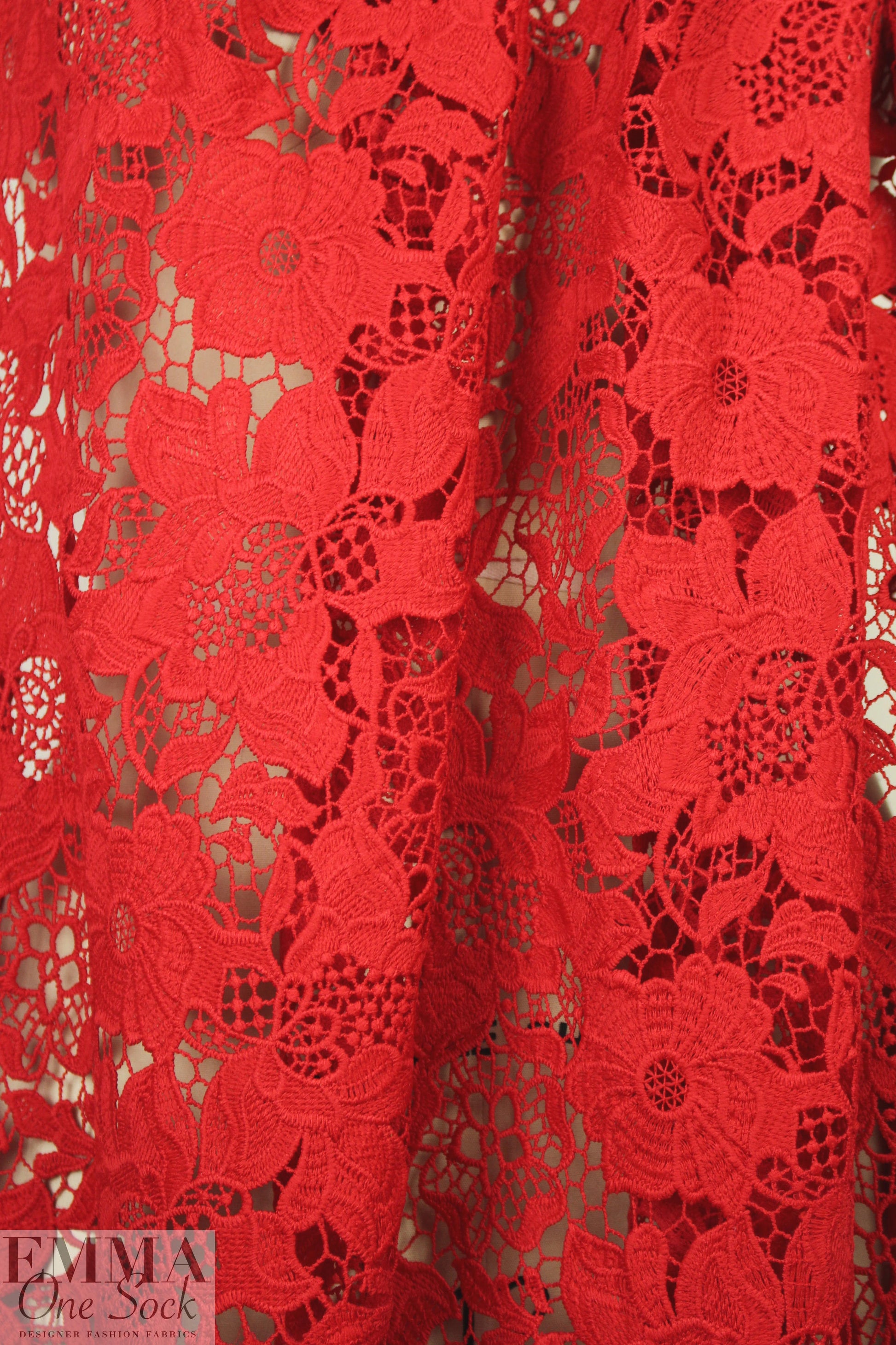 Monique Lhui11er floral guipure lace - red