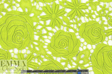 Monique Lhui11er floral guipure lace - spring green 1.25 yd