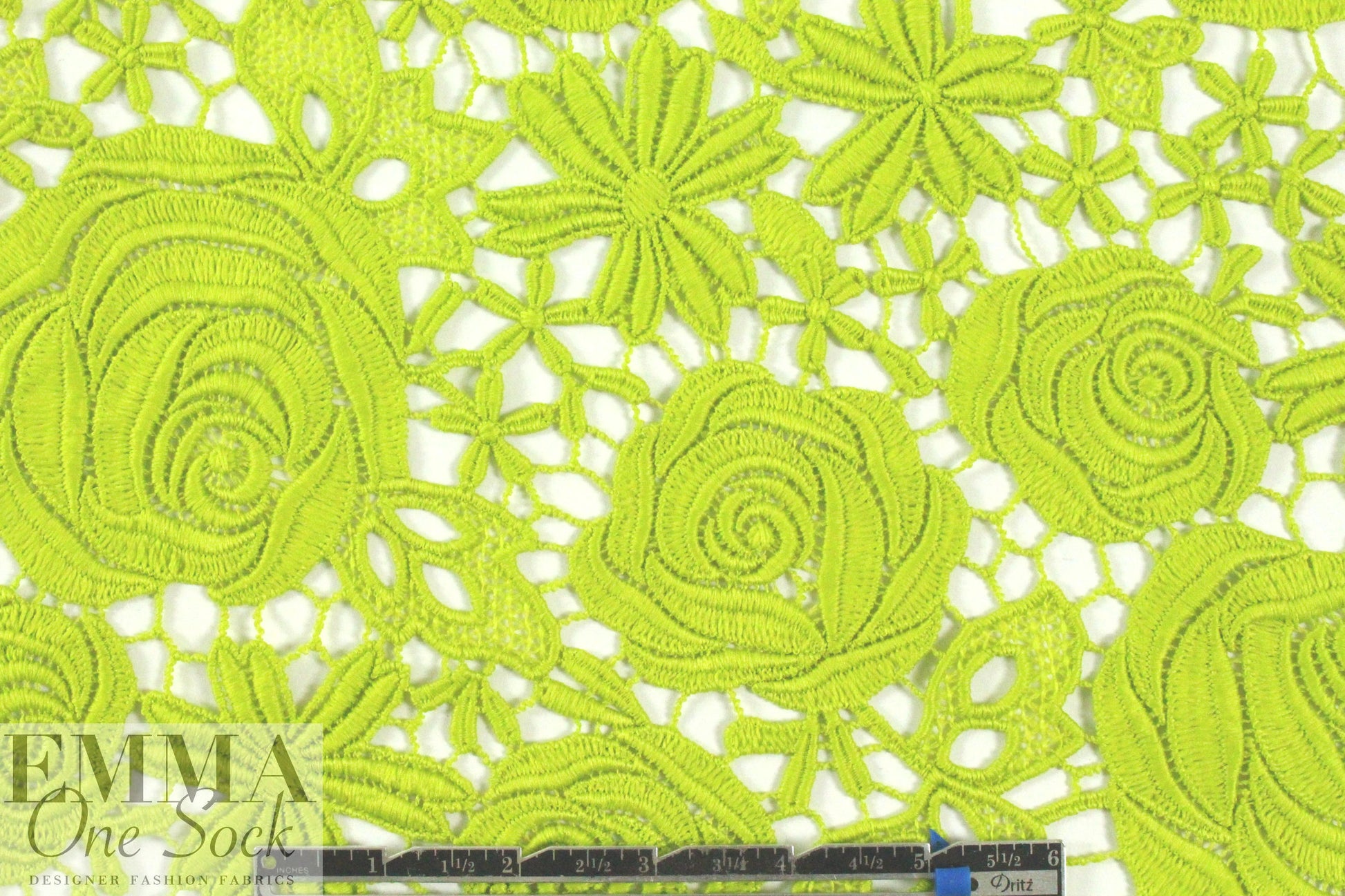 Monique Lhui11er floral guipure lace - spring green 2 yd