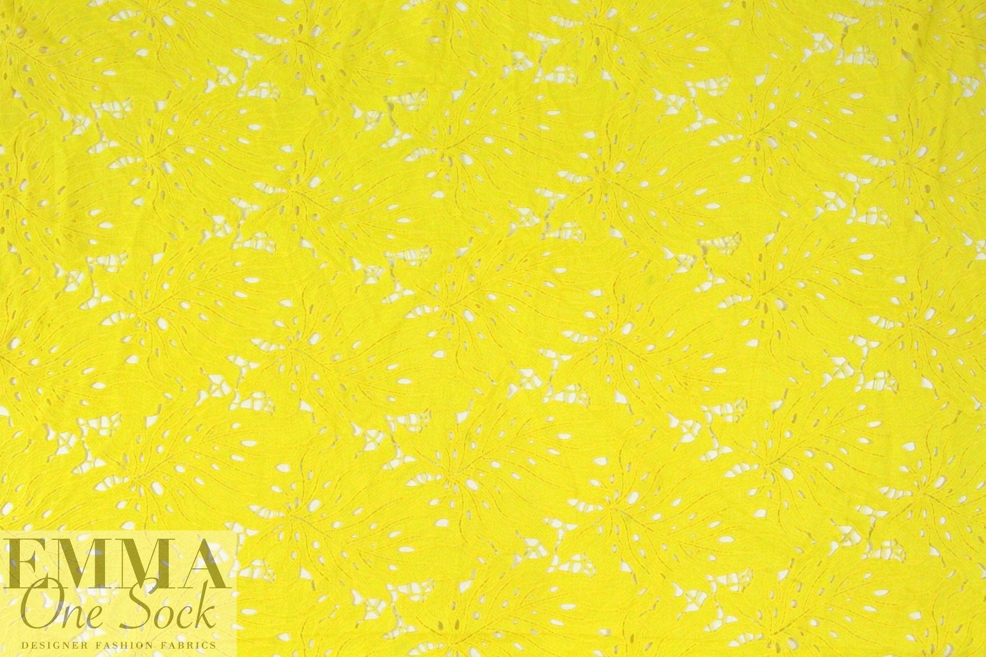 Monique Lhui11er leaf design guipure lace - lemon 1.66 yd
