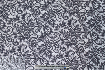 Solstiss French double scallop lace - navy