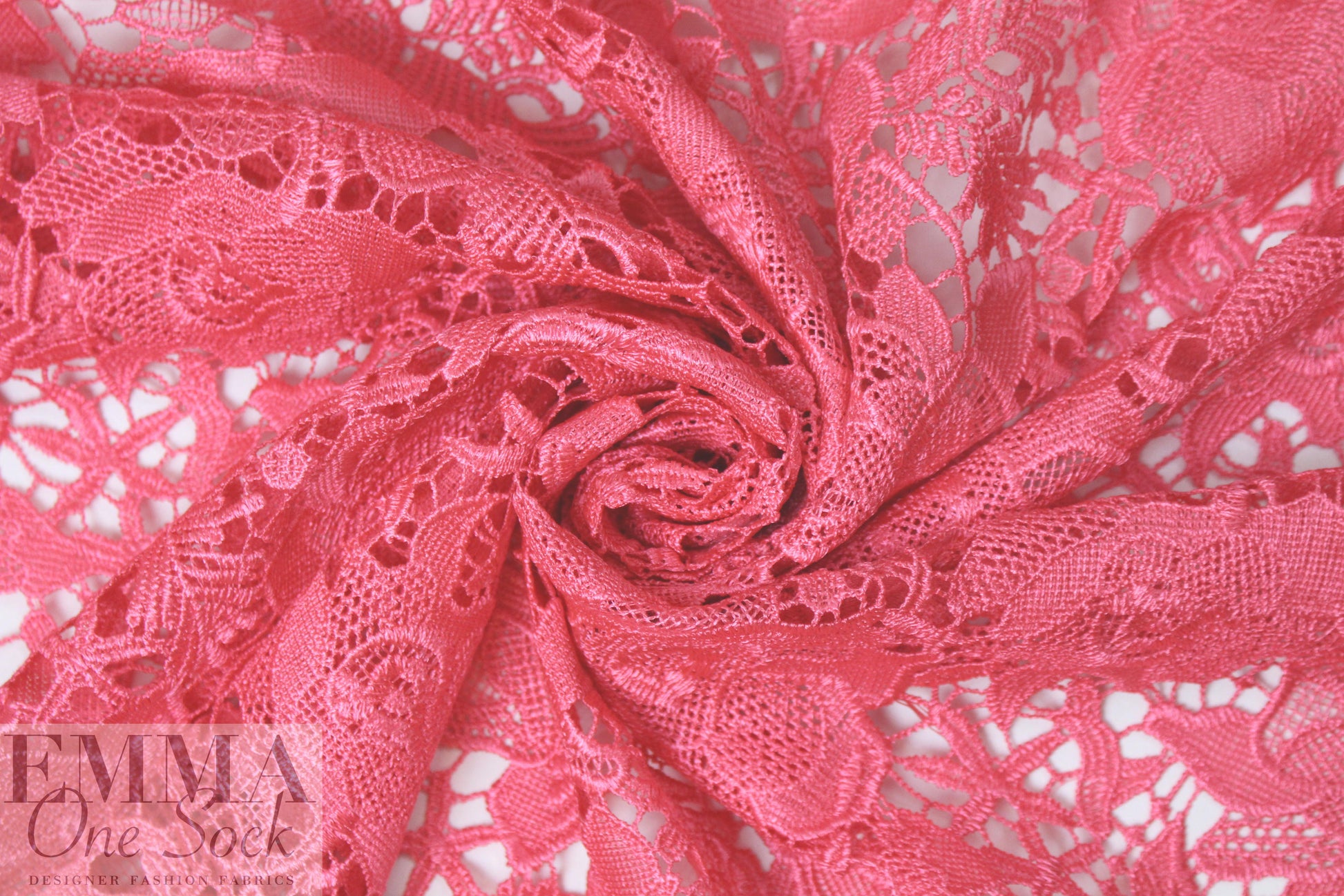 Monique Lhui11er floral guipure lace - candy pink 1.75 yd