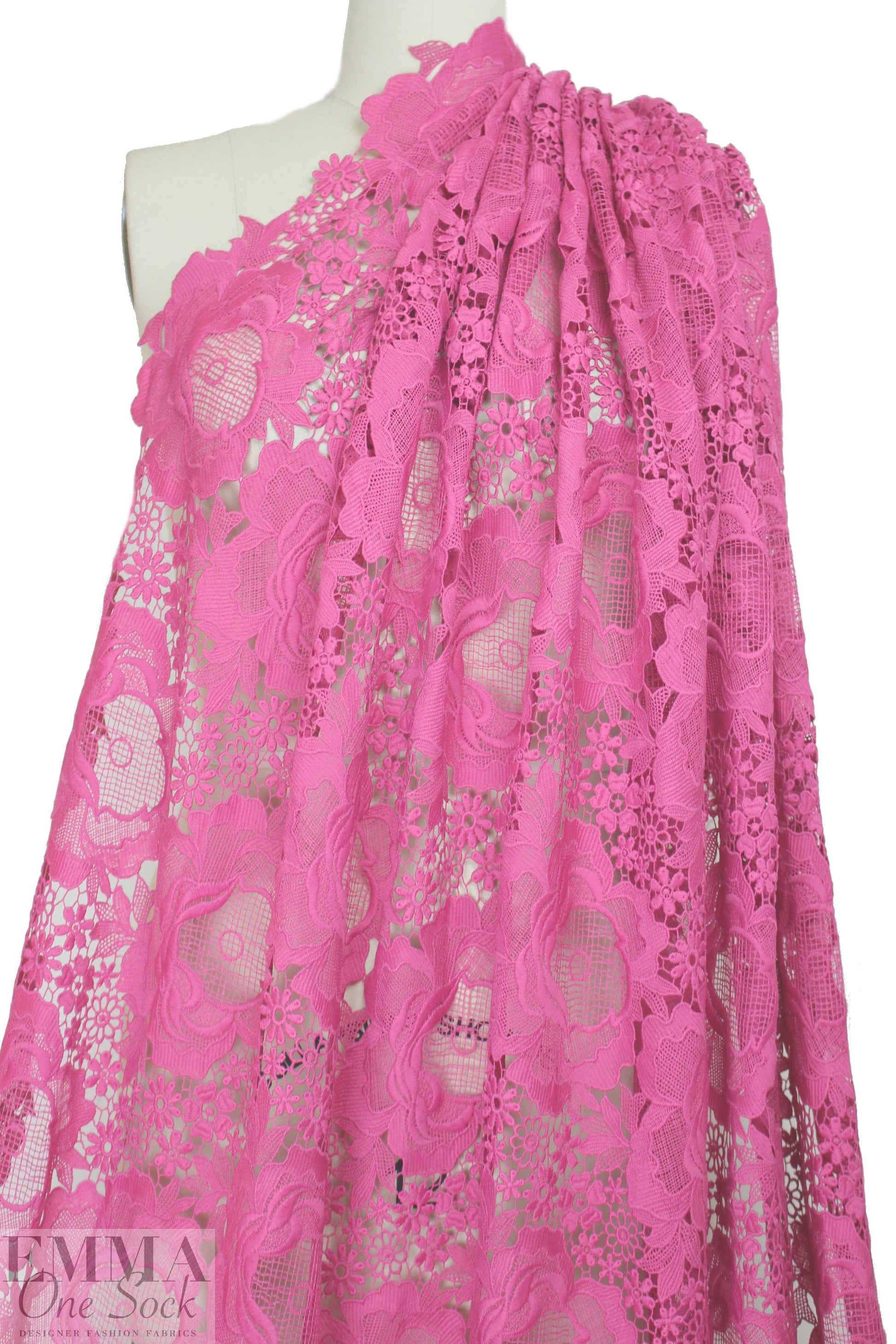 Monique Lhui11er floral guipure lace - azalea 1.875 yd
