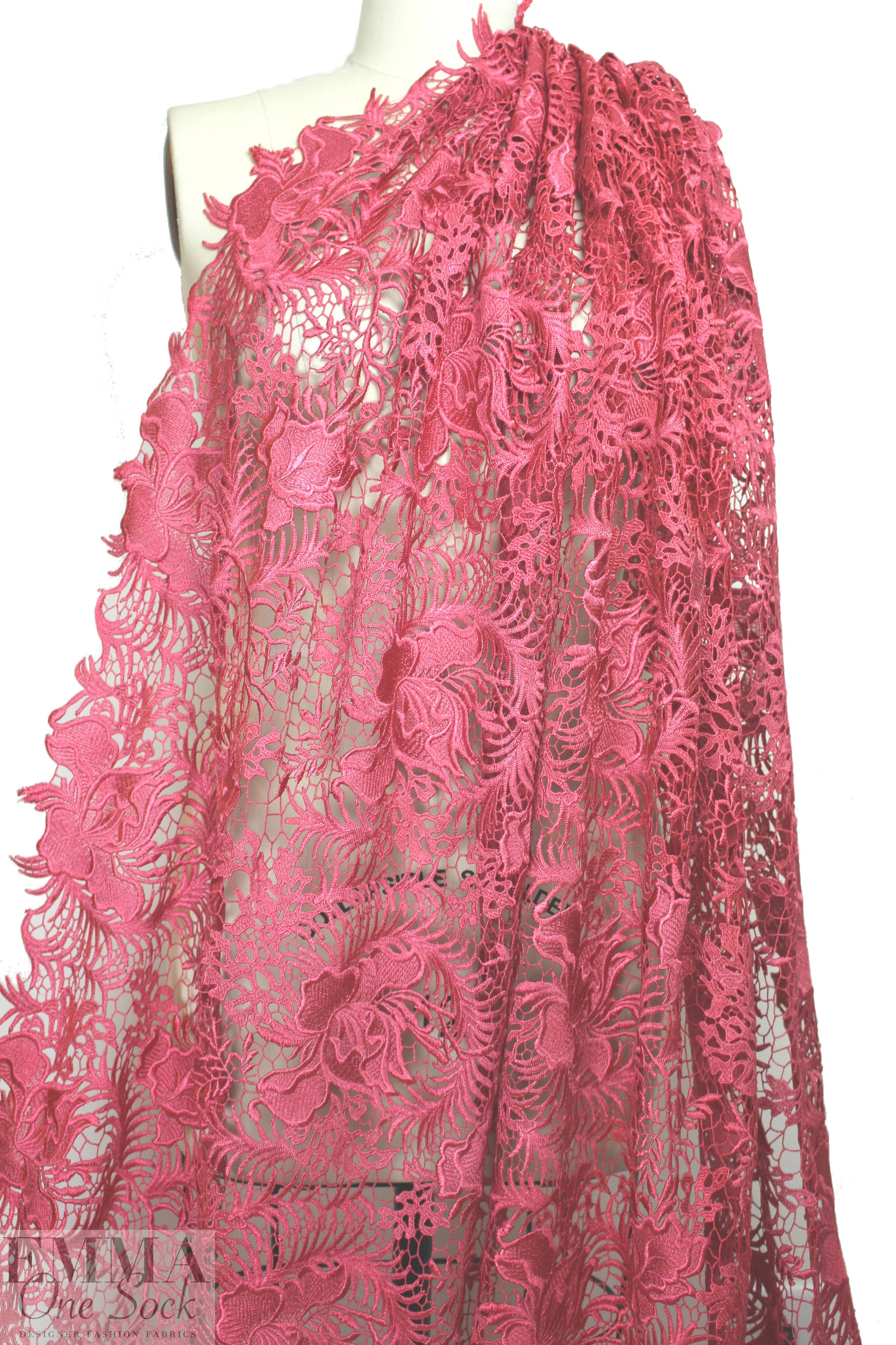 Monique Lhui11er floral guipure lace - coral pink