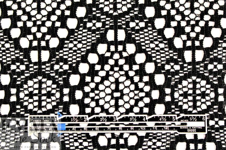 CA designer crochet-style lace - black 1.875 yd