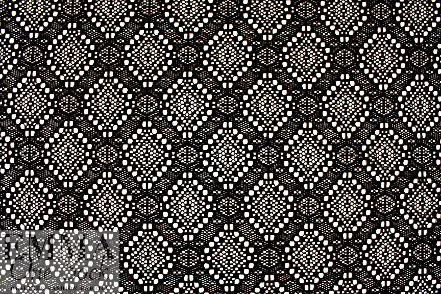 CA designer crochet-style lace - black .75 yds