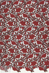 designer floral guipure lace - burgundy/valentino