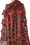 designer floral guipure lace - burgundy/valentino