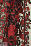 designer floral guipure lace - burgundy/valentino