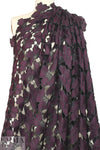 NY designer floral guipure lace - plum/black