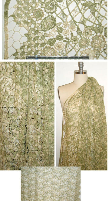R0darte banded selvedge sage/gold lace